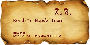Komár Napóleon névjegykártya